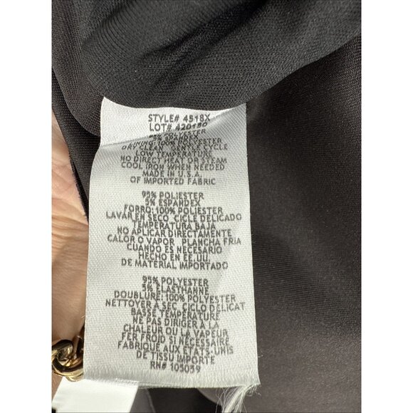 XSCAPE Off-The-Shoulder Size 10 Black Ruched Bodycon Cocktail Midi Dress $209 - Picture 9 of 9